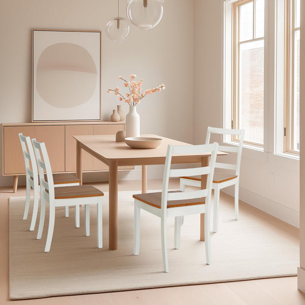 5-Piece Solid Wood Dining Table Set for 4