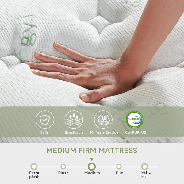 Full Size Hybrid Mattress 12 Inch – Pocket Spring, Gel Memory Foam, Cool Sleep