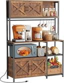 Kitchen Baker's Rack with Power Outlet & Cabinets
