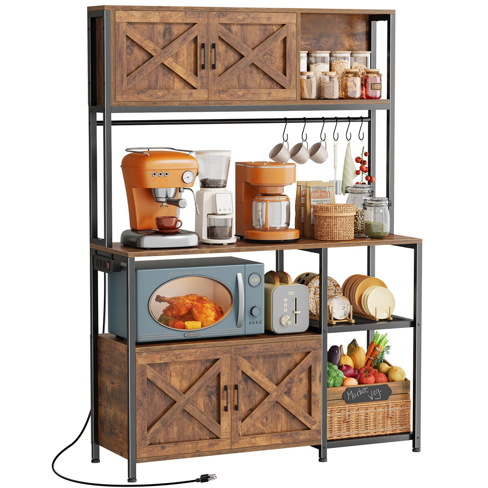 Kitchen Baker's Rack with Power Outlet & Cabinets