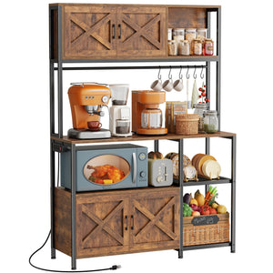 Kitchen Baker's Rack with Power Outlet & Cabinets