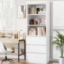 70" Tall Bookcase with 3 Drawers & 3-Tier Open Shelves