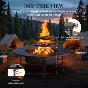 48-Inch Round Outdoor Wood-Burning Fire Pit