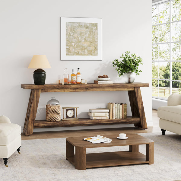70.87-Inch 2-Tier Console Table for Entryway
