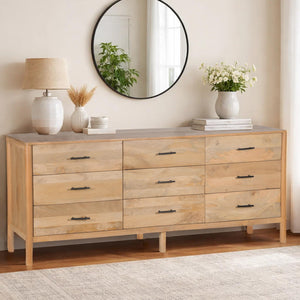 9-Drawer Mango Wood Dresser