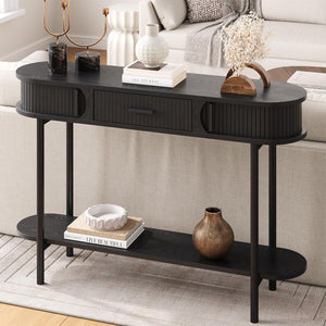 47-Inch Fluted Console Table with Drawers