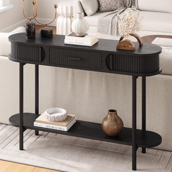 47-Inch Fluted Console Table with Drawers