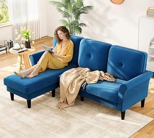 69" Velvet Loveseat Sofa with 2 Pillows | 700lb Capacity | Tool-Free Setup