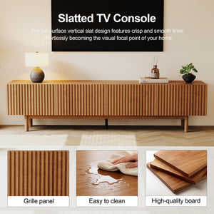 Mid-Century Modern TV Stand for 70-100 Inch TVs with Storage