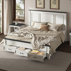 5-Piece King Farmhouse Bedroom Set with Dressers & Nightstands
