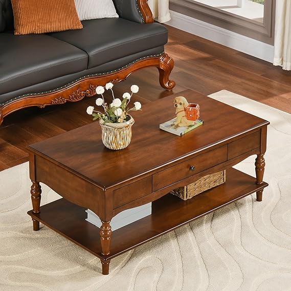 Living Room Coffee Table and End Table Set with Storage Drawers