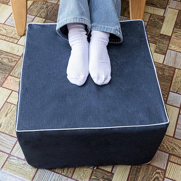 Outdoor Square Foam Ottoman Pouf Footrest 20x20x14