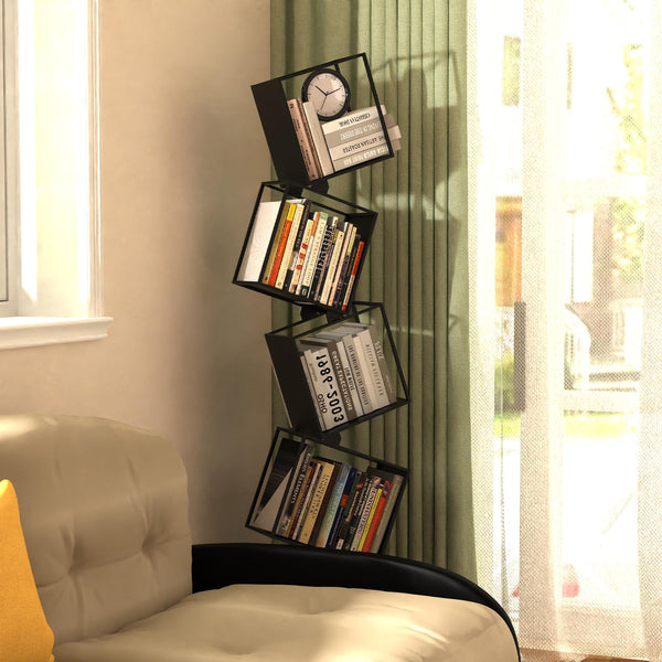 5-Tier Geometric Metal Bookshelf