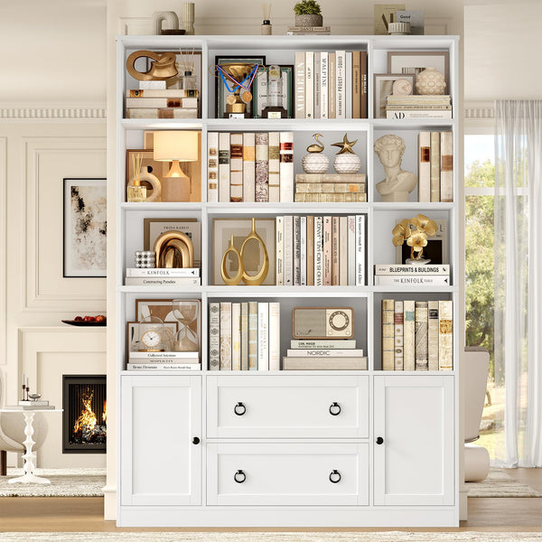 71 Inch Tall Bookcase with Doors and Drawers