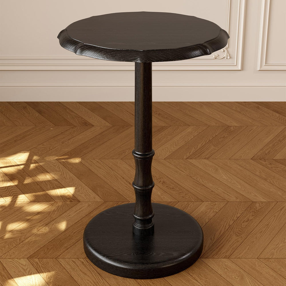 Solid Wood Round Pedestal Side Table
