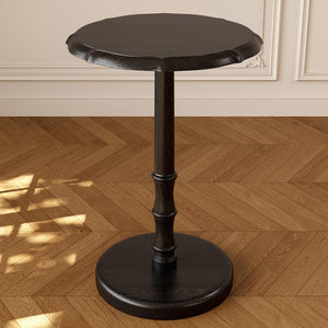 Solid Wood Round Pedestal Side Table