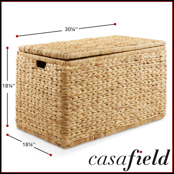 Water Hyacinth Storage Chest with Lid & Handles