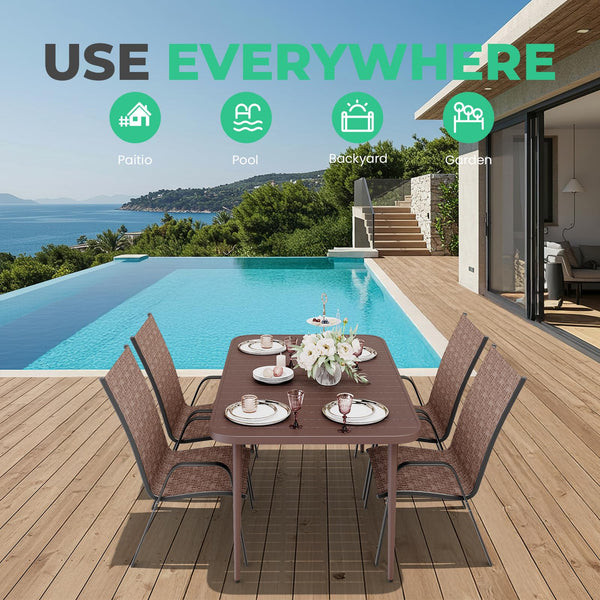 5-Piece Outdoor Patio Dining Set with Table and 4 Chairs