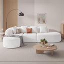 114" Curved Modular Sectional Sofa with Chaise, L-Shape, No Assembly