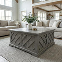Lift-Top Coffee Table with Hidden Storage & Diagonal Pattern