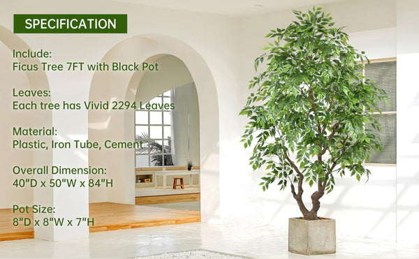 Large Artificial Ficus Tree with Realistic Leaves