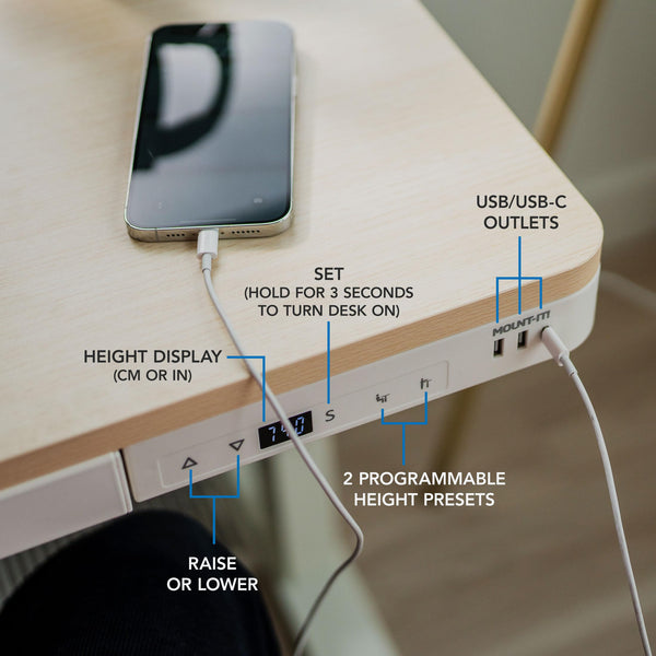Electric Standing Desk with Drawer – Adjustable Height Sit-Stand Desk