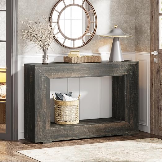 47-Inch Farmhouse Console Table with Storage