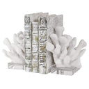 White Faux Coral Sculpture Bookends Set of 2