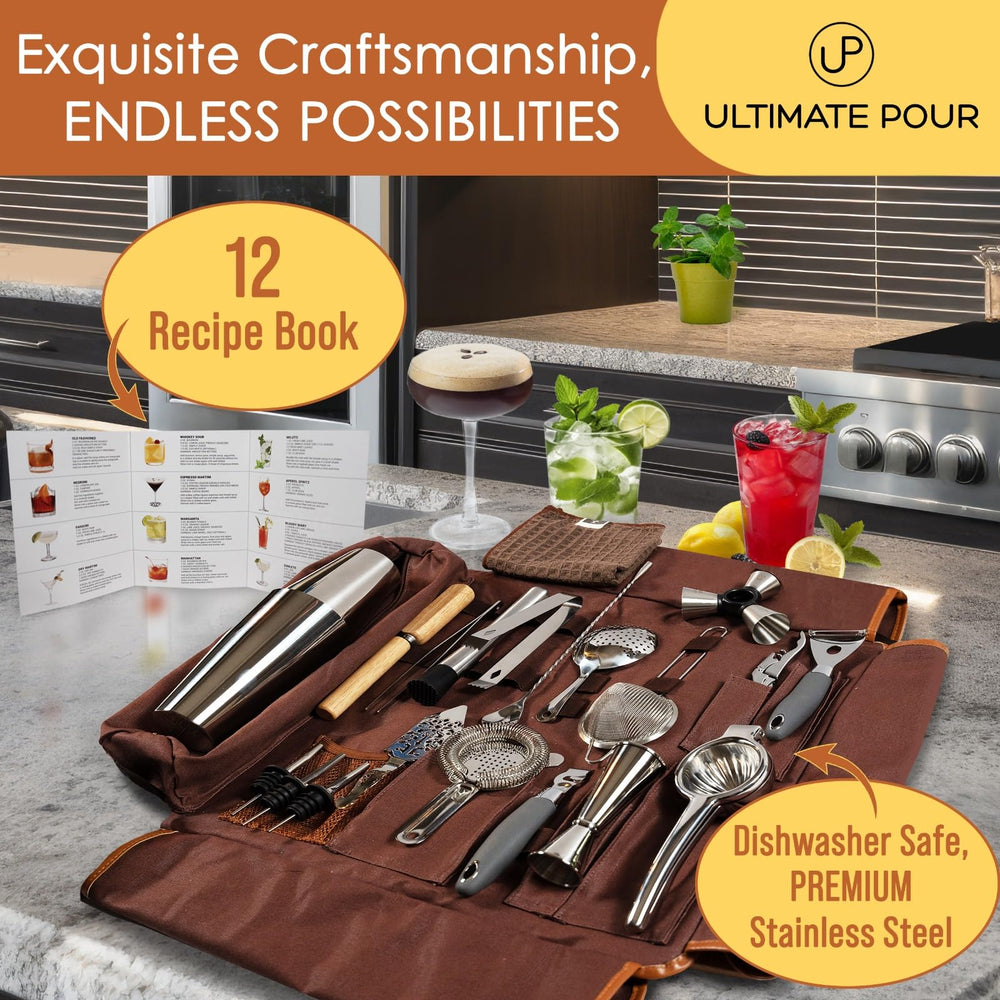 24-Piece Bartender Kit with Travel Bag