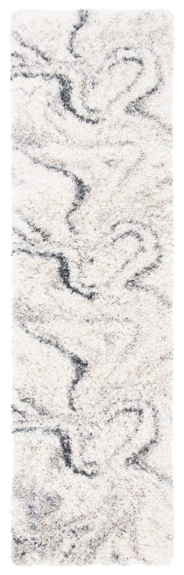 Shag Runner Rug 2'3" x 10' – Ivory & Grey