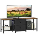 47-Inch TV Stand with 2 Fabric Drawers & Mesh Shelves – Fits TVs up to 55"