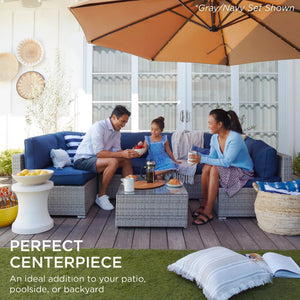 7-Piece Modular Outdoor Wicker Sectional Patio Set