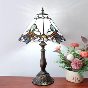 Tiffany Style Stained Glass Table Lamp | Baroque 3-Way Desk Light