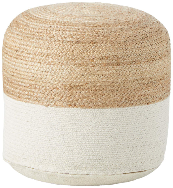 Jute & Cotton Farmhouse Pouf Set