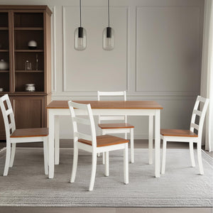 5-Piece Solid Wood Dining Table Set for 4