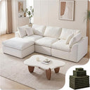 108" Cloud Modular Sectional Sofa with Ottoman & Washable Covers