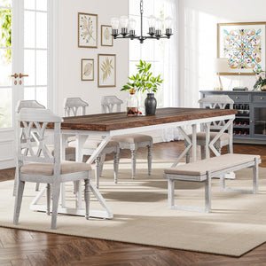 Farmhouse Dining Table 78.7-Inch for 6-8 People
