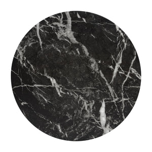 Round Marble Top End Table with Iron Frame