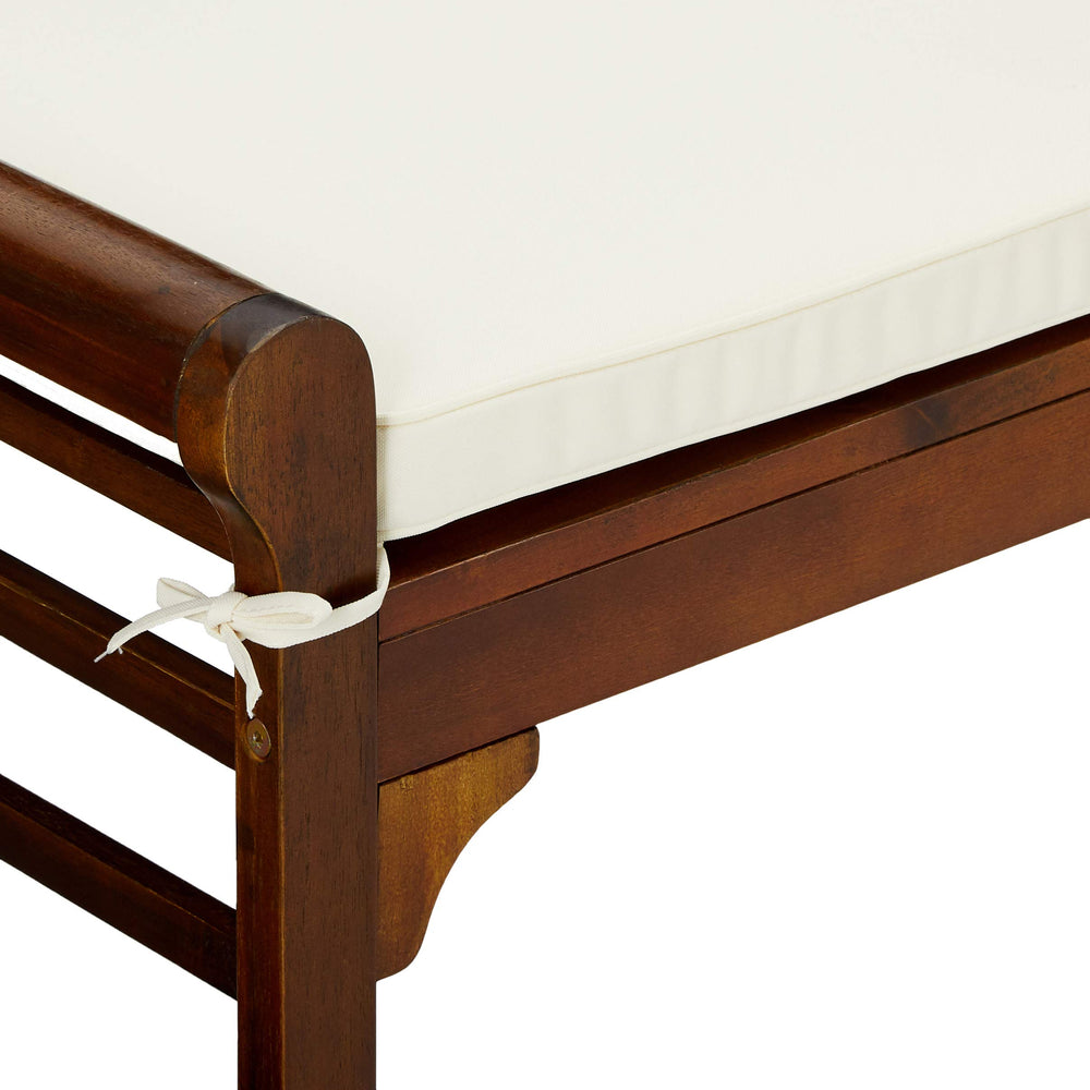 Wood Bench with Cushion
