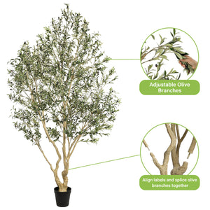 Large Artificial Olive Tree with Realistic Leaves and Olives