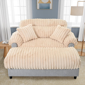 Oversized Chaise Lounge Sofa with Throw Pillows