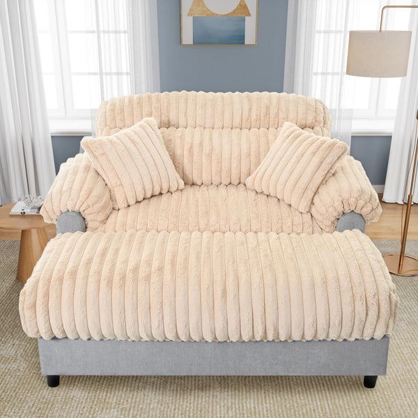 Oversized Chaise Lounge Sofa with Throw Pillows