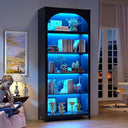 5-Tier Arched Bookshelf with LED Lights