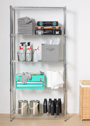 5-Shelf Adjustable Heavy Duty Steel Wire Storage Rack