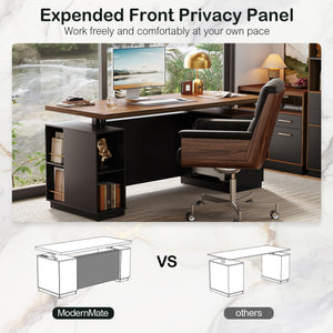 71" L-Shaped Electric Standing Desk with File Cabinet
