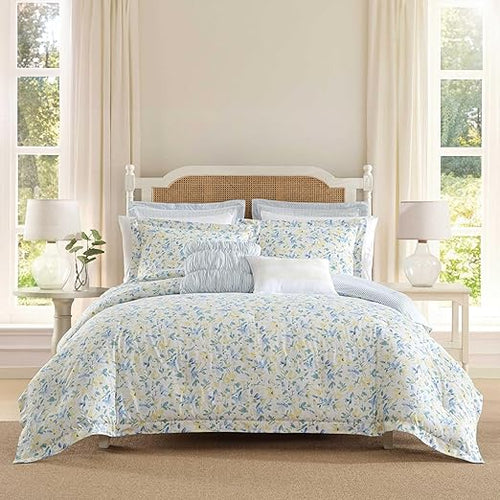 Floral Cotton Comforter Bedding Set with Shams & Pillows