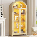 71" Arched Display Cabinet with LED Light & Glass Doors