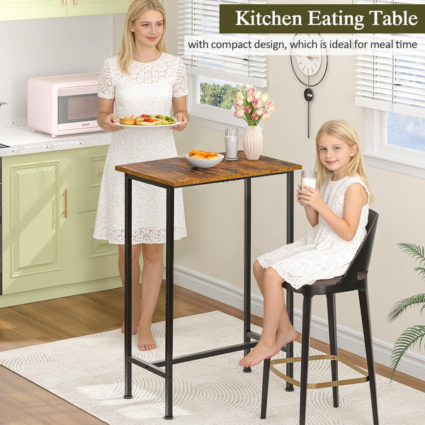 Compact Industrial Bar Height Table for Narrow Spaces
