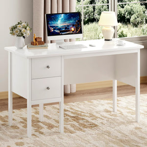 Writing Desk with 2 Drawers, 43.3" Home Office & Bedroom Desk