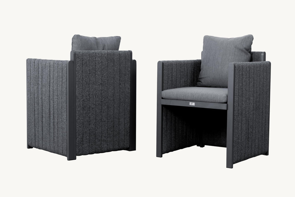 Modern Outdoor Aluminum Patio Dining Chair with Olefin Cushions